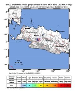 Malam Ini Gempa Susulan 33 M Guncang Wilayah Cianjur