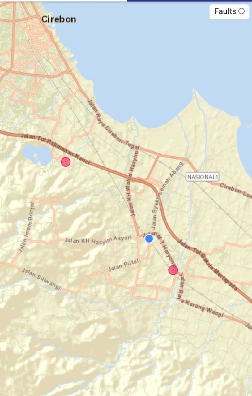 Lokasi titik gempa